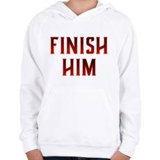 PRINTFASHION Finish him! - Gyerek kapucnis pulóver - Fehér