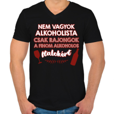 PRINTFASHION Finom alkoholos italok - Férfi V-nyakú póló - Fekete férfi póló