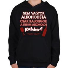 PRINTFASHION Finom alkoholos italok - Gyerek kapucnis pulóver - Fekete