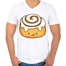 PRINTFASHION Finom csiga - Férfi V-nyakú póló - Fehér férfi póló