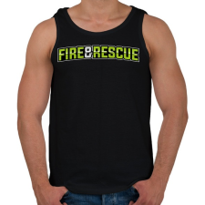 PRINTFASHION Fire and Rescue - Férfi atléta - Fekete atléta, trikó