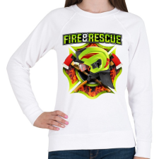 PRINTFASHION Fire and Rescue - Női pulóver - Fehér női pulóver, kardigán