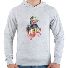 PRINTFASHION Fire&Smoke - Férfi kapucnis pulóver - Sport szürke