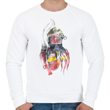 PRINTFASHION Fire&Smoke - Férfi pulóver - Fehér férfi pulóver, kardigán