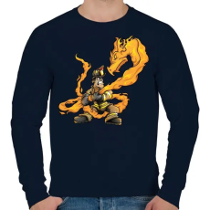 PRINTFASHION Firedragon - Férfi pulóver - Sötétkék