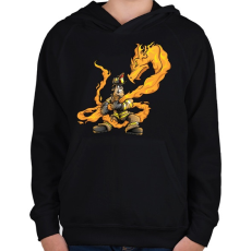 PRINTFASHION Firedragon - Gyerek kapucnis pulóver - Fekete