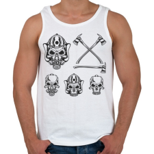 PRINTFASHION Firefighter 03 - Férfi atléta - Fehér atléta, trikó