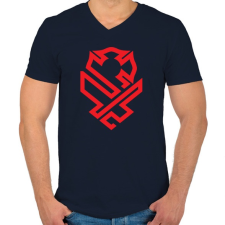PRINTFASHION Firefighter badge - Férfi V-nyakú póló - Sötétkék férfi póló