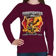PRINTFASHION Firefighter Firedragon - Női pulóver - Bordó női pulóver, kardigán