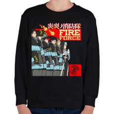 PRINTFASHION Fireforce - Gyerek pulóver - Fekete