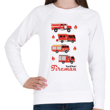 PRINTFASHION Fireman retro - Női pulóver - Fehér női pulóver, kardigán