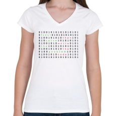 PRINTFASHION First solve the problem - Női V-nyakú póló - Fehér