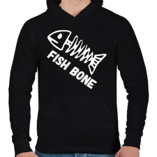PRINTFASHION fish bone - Férfi kapucnis pulóver - Fekete női pulóver, kardigán