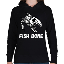 PRINTFASHION fish bone - Női kapucnis pulóver - Fekete női pulóver, kardigán
