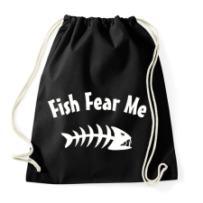 PRINTFASHION Fish Fear me - Sportzsák, Tornazsák - Fekete tornazsák
