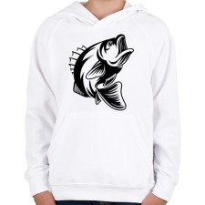 PRINTFASHION fish - Gyerek kapucnis pulóver - Fehér gyerek pulóver, kardigán