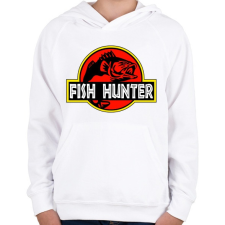 PRINTFASHION Fish Hunter - Gyerek kapucnis pulóver - Fehér gyerek pulóver, kardigán