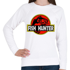 PRINTFASHION Fish Hunter - Női pulóver - Fehér