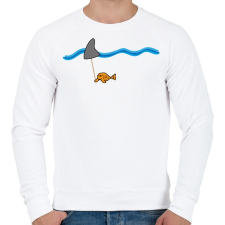 PRINTFASHION fiShark - Férfi pulóver - Fehér férfi pulóver, kardigán