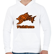 PRINTFASHION Fishbone 1 narancssárga - Férfi kapucnis pulóver - Fehér női pulóver, kardigán