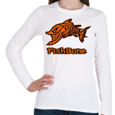PRINTFASHION Fishbone 1 narancssárga - Női hosszú ujjú póló - Fehér