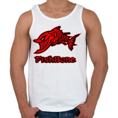 PRINTFASHION Fishbone 1 piros - Férfi atléta - Fehér