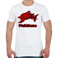 PRINTFASHION Fishbone 1 piros - Férfi póló - Fehér férfi póló