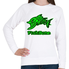 PRINTFASHION Fishbone 1 zöld - Női pulóver - Fehér női pulóver, kardigán