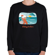 PRINTFASHION Fishing brothers - Gyerek pulóver - Fekete
