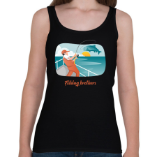 PRINTFASHION Fishing brothers - Női atléta - Fekete női trikó