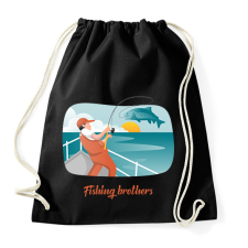 PRINTFASHION Fishing brothers - Sportzsák, Tornazsák - Fekete tornazsák