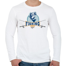 PRINTFASHION Fishing club - Férfi hosszú ujjú póló - Fehér