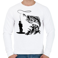 PRINTFASHION fishing - Férfi pulóver - Fehér férfi pulóver, kardigán