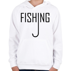 PRINTFASHION Fishing - Gyerek kapucnis pulóver - Fehér