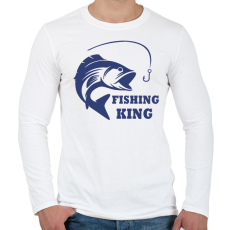 PRINTFASHION Fishing King - Férfi hosszú ujjú póló - Fehér