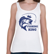 PRINTFASHION Fishing KIng - Női atléta - Fehér női trikó