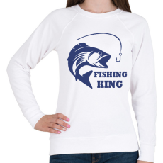 PRINTFASHION Fishing King - Női pulóver - Fehér