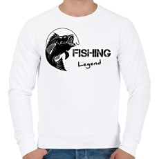 PRINTFASHION Fishing legend - Férfi pulóver - Fehér