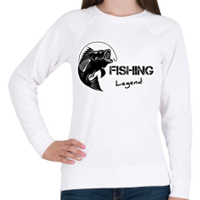 PRINTFASHION Fishing legend - Női pulóver - Fehér női pulóver, kardigán