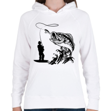 PRINTFASHION fishing - Női kapucnis pulóver - Fehér női pulóver, kardigán