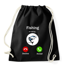 PRINTFASHION Fishing phone - Sportzsák, Tornazsák - Fekete tornazsák
