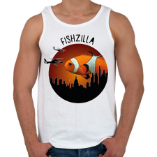 PRINTFASHION Fishzilla - Férfi atléta - Fehér atléta, trikó