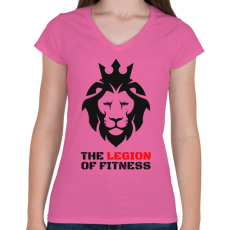 PRINTFASHION Fitness legion - Női V-nyakú póló - Rózsaszín