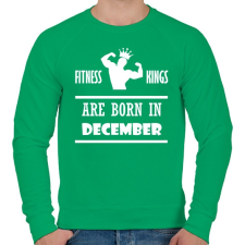 PRINTFASHION Fitnessz királyok decemberben születtek - Férfi pulóver - Zöld férfi pulóver, kardigán
