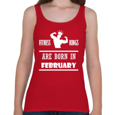 PRINTFASHION Fitnessz királyok februárban születtek - Női atléta - Cseresznyepiros női trikó