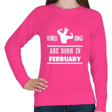 PRINTFASHION Fitnessz királyok februárban születtek - Női pulóver - Fukszia női pulóver, kardigán