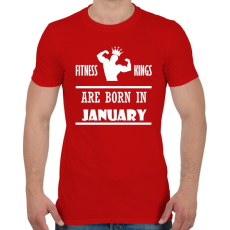 PRINTFASHION Fitnessz királyok januárban születtek - Férfi póló - Piros