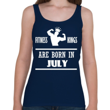 PRINTFASHION Fitnessz királyok júliusban születtek - Női atléta - Sötétkék női trikó