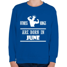 PRINTFASHION Fitnessz királyok júniusban születtek - Gyerek pulóver - Királykék