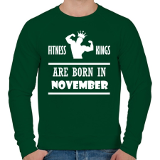 PRINTFASHION Fitnessz királyok novemberben születtek - Férfi pulóver - Sötétzöld férfi pulóver, kardigán